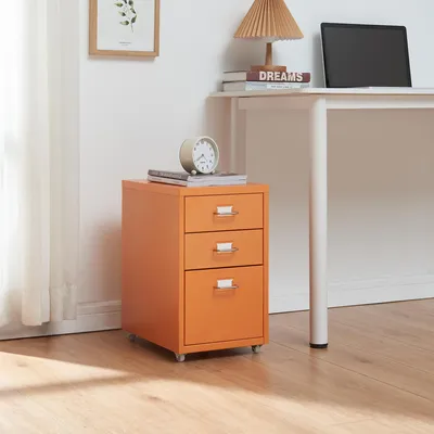 Produktbild von Rollcontainer 'Kökar' mit 3 Schubladen Stahl 48 x 28 x 41 cm Orange