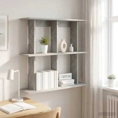 Image de Maison Exclusive - Support mural pour étagères, couleur gris béton, 100 x 20 x 75 cm