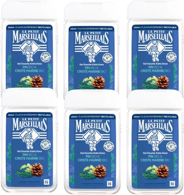 Produktbild von Le Petit Marseillais Duschgel mit Pinie und Meerfenchel – Pflege aus der Natur  6x250ml