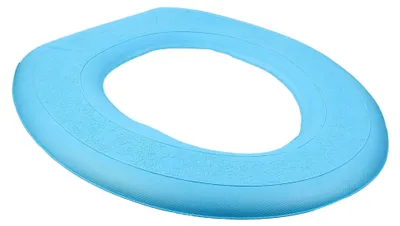 Produktbild von Selbstklebender Eva Toilettensitzbezug Blau Gepolstertes Sitzkissen für Badezimmer Atmungsaktiv und Isolierend