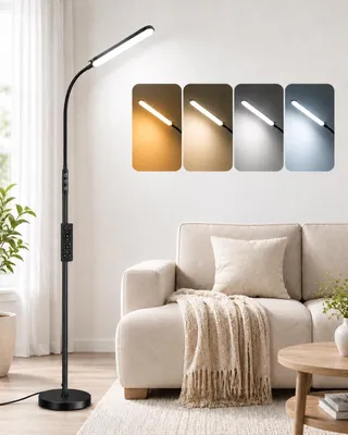 LED-Vloerlamp 18W 1800Lm, dimmbar, Touch, Fernbedienung, 4 Farbtemperaturen