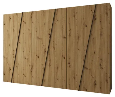 Produktbild von MIRJAN24 Kleiderschrank Zen 300, Kleiderschrank, Garderobe (Farbe: Artisan Eiche / Artisan Eiche + Schwarz, Größe: 300 cm)