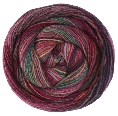 Produktbild von Lana Grossa GOMITOLO INTENSO 200 g Dochtgarn mit unregelmäßigem Ringeleffekt 700 m Farbe 237 - Zartgelb/Apricot/Grau/Rosa/Lila/Erika/Fuchsia/Aubergine