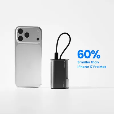 Produktbild von SHARGE Flow 3 Powerbank 10.000mAh 45W Schnellladen mit USB-C Kabel Schwarz