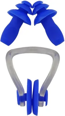 Produktbild von Jumada - Nasenklammer zum Schwimmen + Ohrstöpsel - Blau