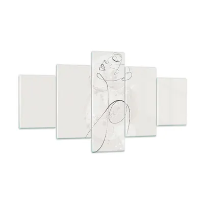 Produktbild von Bilder auf glas - 5 Teile - Frau eins Linie - 125x70cm - Glasbilder - Wandbilder - Bilder - zum Aufhängen bereit - Wanddekoration aus Glas - Glas Bilder - Wandbild auf Glas - GEA125x70-4576