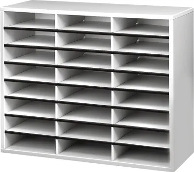 Produktbild von Fellowes 25041, 24 Regale, Grau, Weiß, A4, 736,6 mm, 301,6 mm, 595,3 mm