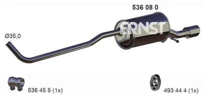 Immagine prodotto di ERNST 536080 Silenziatore terminale per DACIA SANDERO II Impianto di scarico