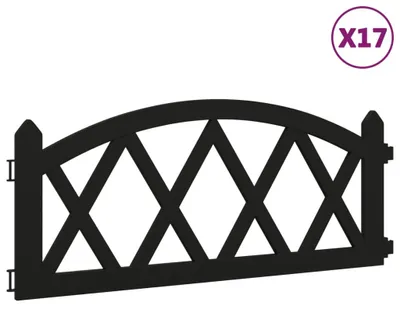 Obrázok produktu pre vidaXL Obruba trávnika 17 ks čierna 10 m PP