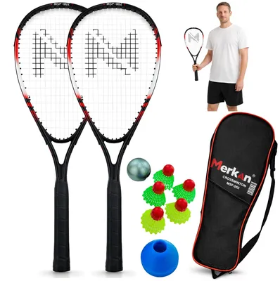 Imagen del producto de Set de bádminton para jugar rápido, con 2 raquetas y accesorios