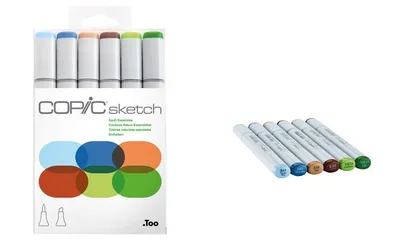 Image de COPIC Marqueur sketch, set de 6 "Earth Essentials