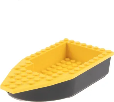 Produktbild von 1x Lego Boot 16x8 Rumpf schwarz Deck gelb Ruderboot Batman 10737 28535 28533c02