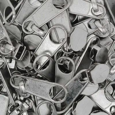 100 Reißverschluss Zipper Schieber für Endlosreißverschluss, 5mm, silber