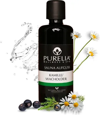 Produktbild von PURELIA Saunaaufguss Konzentrat Kamille-Wacholder 100 ml natürlicher Sauna-aufguss - reine ätherische Öle