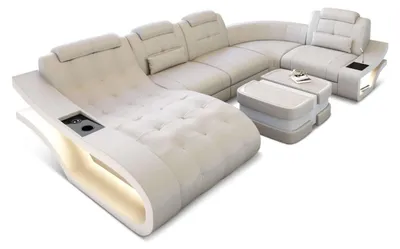 Produktbild von Mini Leder Wohnlandschaft Elegante U-Form