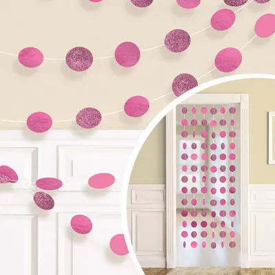 Produktbild von amscan Dekohänger Glitzer pink 213cm 6 Stück