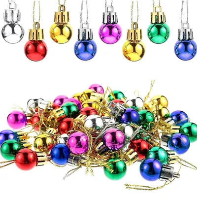 36 Mini-Weihnachtskugeln, 3 cm, mehrfarbig, für Baum & Deko