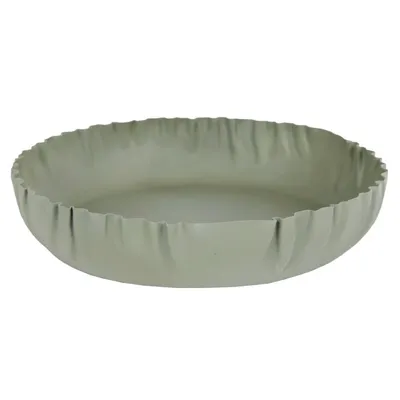Produktbild von Tablett rund geschwungen 23 cm Metall Dekoschale Deko-Tablett Tisch-Dekoration Obsttablett Wohn-Accessoire Metallschale Dekotablett Kerzentablett