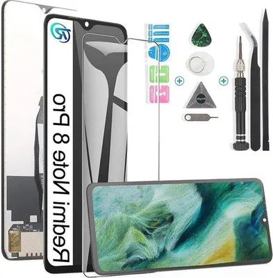 Produktbild von Schwarz LCD-Touchscreen-Digitizer für 6,53 Zoll Note 8 PRO - interne Montage.