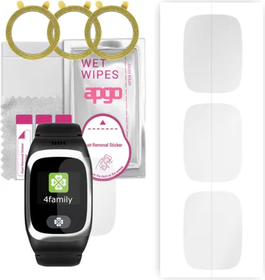 Produktbild von apgo 3 Stück Schutzfolie, klar, kompatibel mit myPhone (HAMMER) myBand 4family Smartwatch, Hydrogel Displayschutzfolie mit Positionierhilfe, Displayfolie, robust und kratzfest