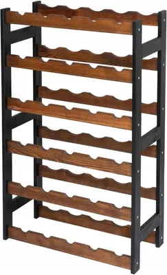 Immagine prodotto di STOLMAK Portabottiglie in Legno per 30 Bottiglie 53x86x25 cm Nero/Marrone Naturale Caffale Vino Cantinetta Porta Bottiglie da Terra