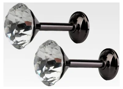 Produktbild von 2 Stück Raffhaken mit Diamantmuster in Schwarz für Vorhänge und Wände aus Zinklegierung
