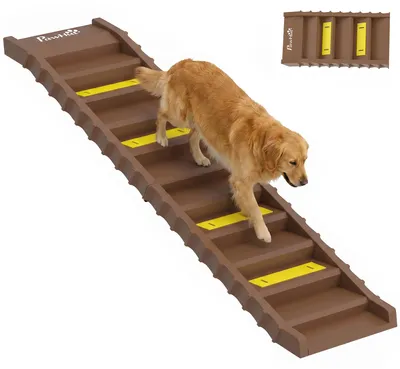 Produktbild von PawHut Hunderampe Auto klappbar Hundetreppe mit 10 Stufen Rutschfest bis 25kg