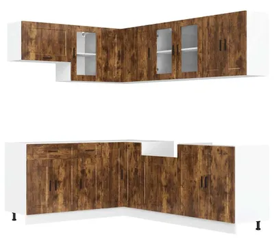 Produktbild von vidaXL 11-tlg. Küchenschrank-Set Porto Räuchereiche Holzwerkstoff