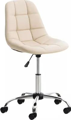 Obrázek produktu pro In And OutdoorMatch Pracovní židle Sammy - Krémová barva - Pro dospělé - Na kolečkách - Syntetická kůže - Ergonomická kancelářská židle - Výškově nastavitelná