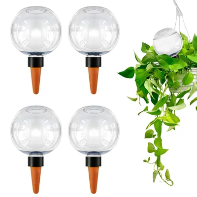Bewässerungskugeln 4er-Set, 500 ml, transparent, automatisch