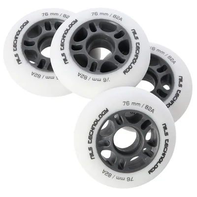 Image de NILS ExtremePolyuréthane76x24 82A roues mates, blanc, 4 pièces