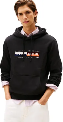 Productafbeelding van Tommy Hilfiger herenhoodie, kleurblokdesign met logo, zwart (zwart), maat M