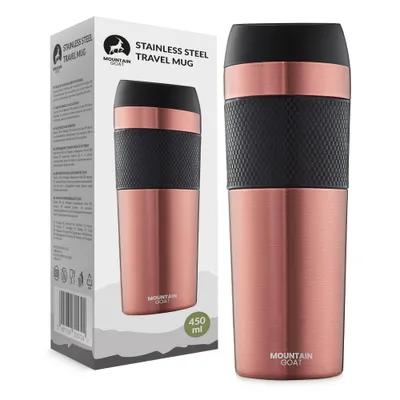 Produktbild von MOUNTAIN GOAT TRAVEL Thermobecher, 400 ml, Edelstahl, Doppelwandig, mit Druckknopfverschluss, Rosa