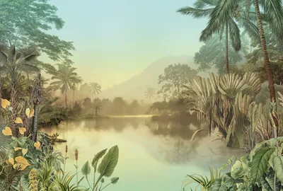 Obrázok produktu pre Sanders & Sanders Tropical Lake Green tapeta 400 x 270 cm
