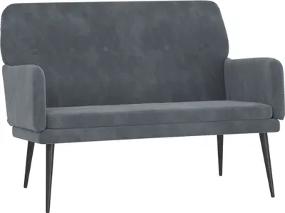 Zdjęcie produktu dla Ławka, Ciemnoszara, 108X79X79 Cm, Tapicerowana Aksamitem Lumarko!