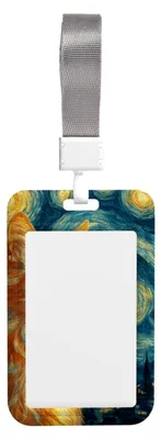 Image de Porte-badges en plastique de couleur orange pour cartes d'identification et badges nominatifs