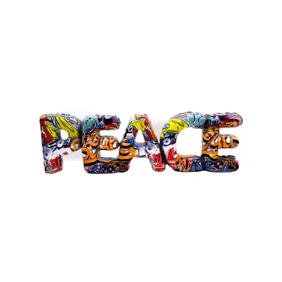 Produktbild von Casablanca by Gilde Schriftzug PEACE "Street Art" bunt im Graffiti-Design, H.13 cm, 37638