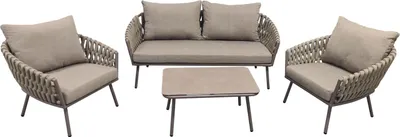 Produktbild von Inko 4-teilige Lounge-Sitzgruppe Wileda Aluminium-Rope mit Tisch Loungegruppe