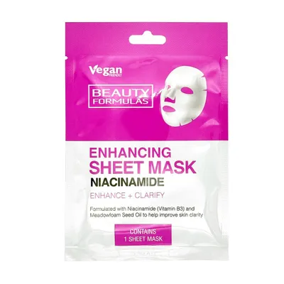 Obrázek produktu pro Beauty Formulas Enhancing Sheet Mask Wzmacniająca maska z niacynamidem w płacie, 1 sztuk