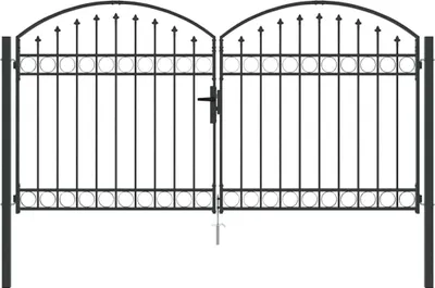 Immagine prodotto di vidaXL Cancello da recinzione ASSEN 301 x 200 cm in acciaio grigio, con serratura
