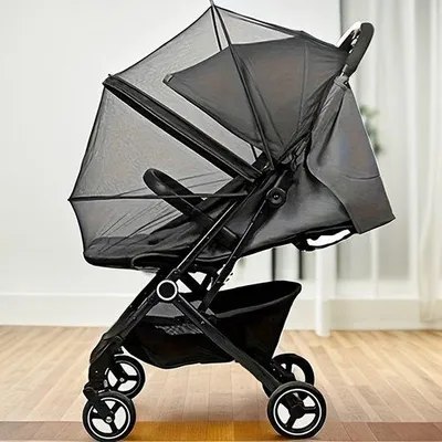 Produktbild von Kinderwagenmuggennetz, universell, groß, schwarz, für Kinderwagen