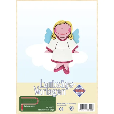 Produktbild von PEBARO Laubsägevorlage Engel, Kantenhocker, 3D Figur