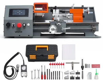 Produktbild von VEVOR Metalldrehmaschine 22 x 40 cm 1100 W CNC Tischdrehmaschine 2500 U/min für Heimwerker, Modellbau und Reparaturen, Touchscreen-Steuerung, Getriebeloser Antrieb und Schnellwechsel-Werkzeughalter