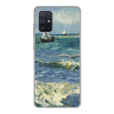 Produktbild von MuchoWow® Handyhülle Schutzhülle Hülle für Samsung Galaxy A51 5G Meereslandschaft bei Les Saintes-Maries-de-la-Mer - Vincent van Gogh Silikon Softcase Handy Hülle - Abbildung