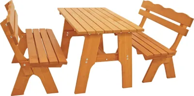 Produktbild von DEGAMO Gartenset Sitzgruppe Holzgarnitur FREITAL 3-teilig 120cm, Kiefer massiv