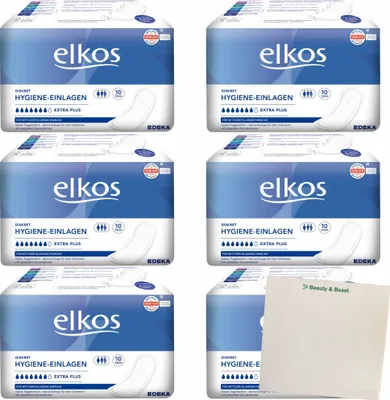 Produktbild von Elkos Hygiene Einlagen 6er Pack (6x10 Stück) + usy Block