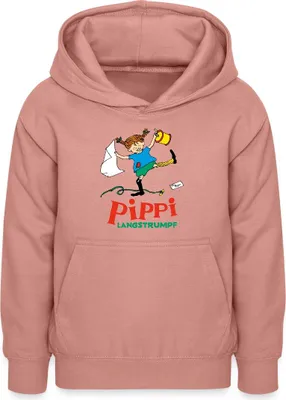 Produktbild von Spreadshirt Pippi Langstrumpf Pippi Hat Spaß Teenager Hoodie, XL (12/13 Jahre), Altrosa