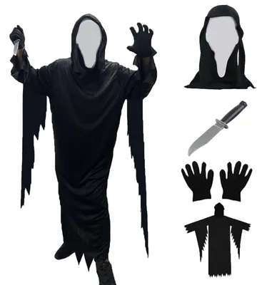 Image de Costume d'Halloween Ghostface avec masque et couteau