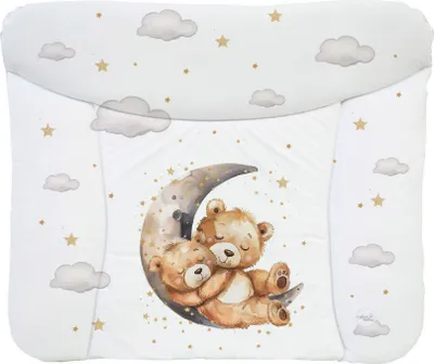 Produktbild von Ceba Baby® weiche Wickelauflage 75x72 cm  - Baby Wickelunterlage - Wickeltischauflage für Junge und Mädchen - Wasserdicht, abwaschbar - ® Standard 100 -  EU - Bär auf dem Mond