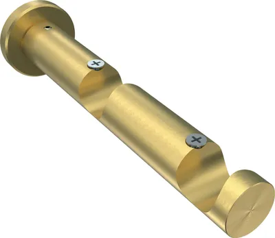 Produktbild von Interdeco Träger mit Abstand 7,5/14,5 cm / Wandhalterung für Gardinenstangen 20 mm Ø, 2-läufig Messing-Optik, Typ Platon